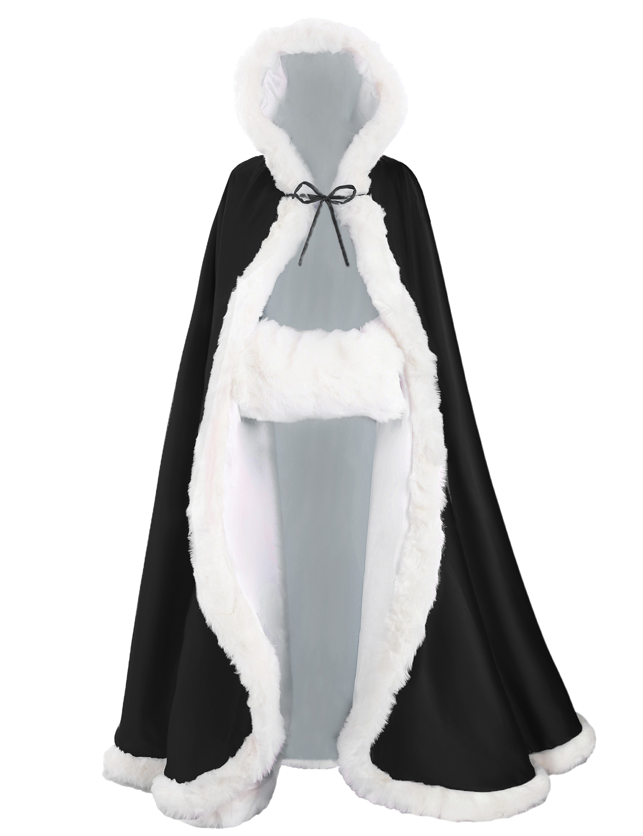 Luxury Reversible Wedding Cape with Fur Trim - BEAUTELICATE