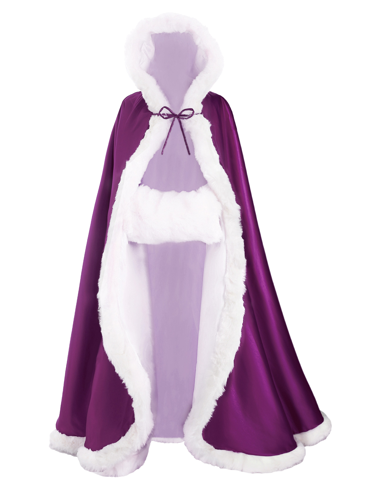 Reversible Wedding Cape with Fur Trim & Hood