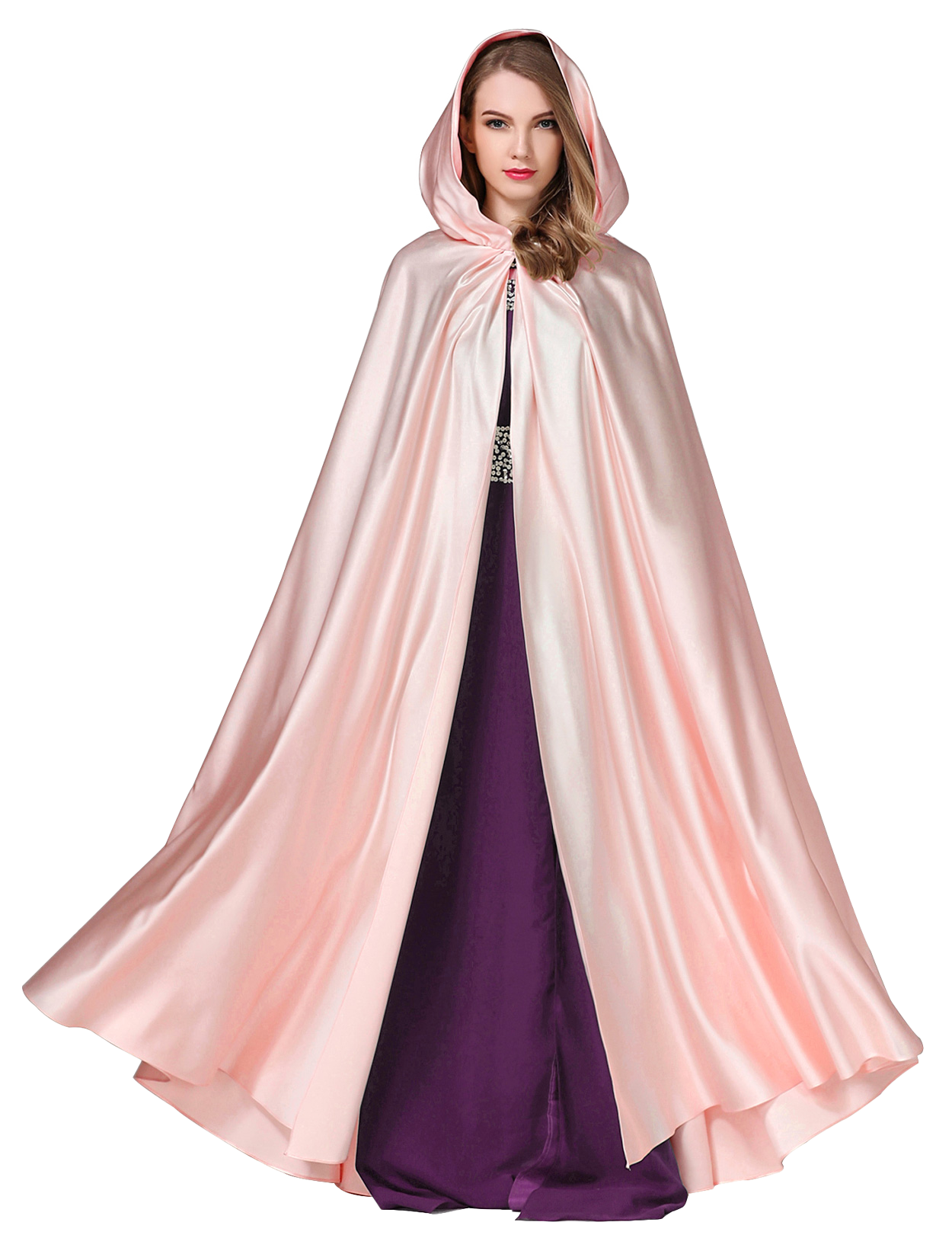 Elegant Hooded Bridal Cape - Full Length Wedding Cloak