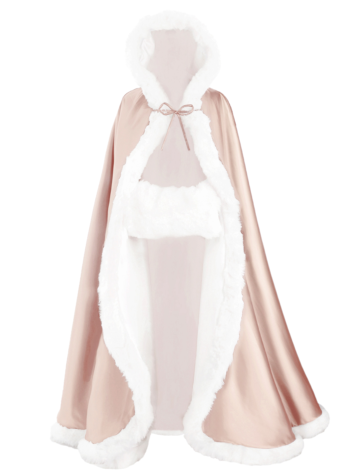 Reversible Wedding Cape with Fur Trim & Hood