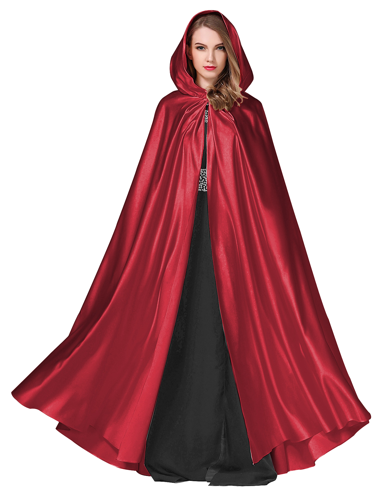 Elegant Hooded Bridal Cape - Full Length Wedding Cloak