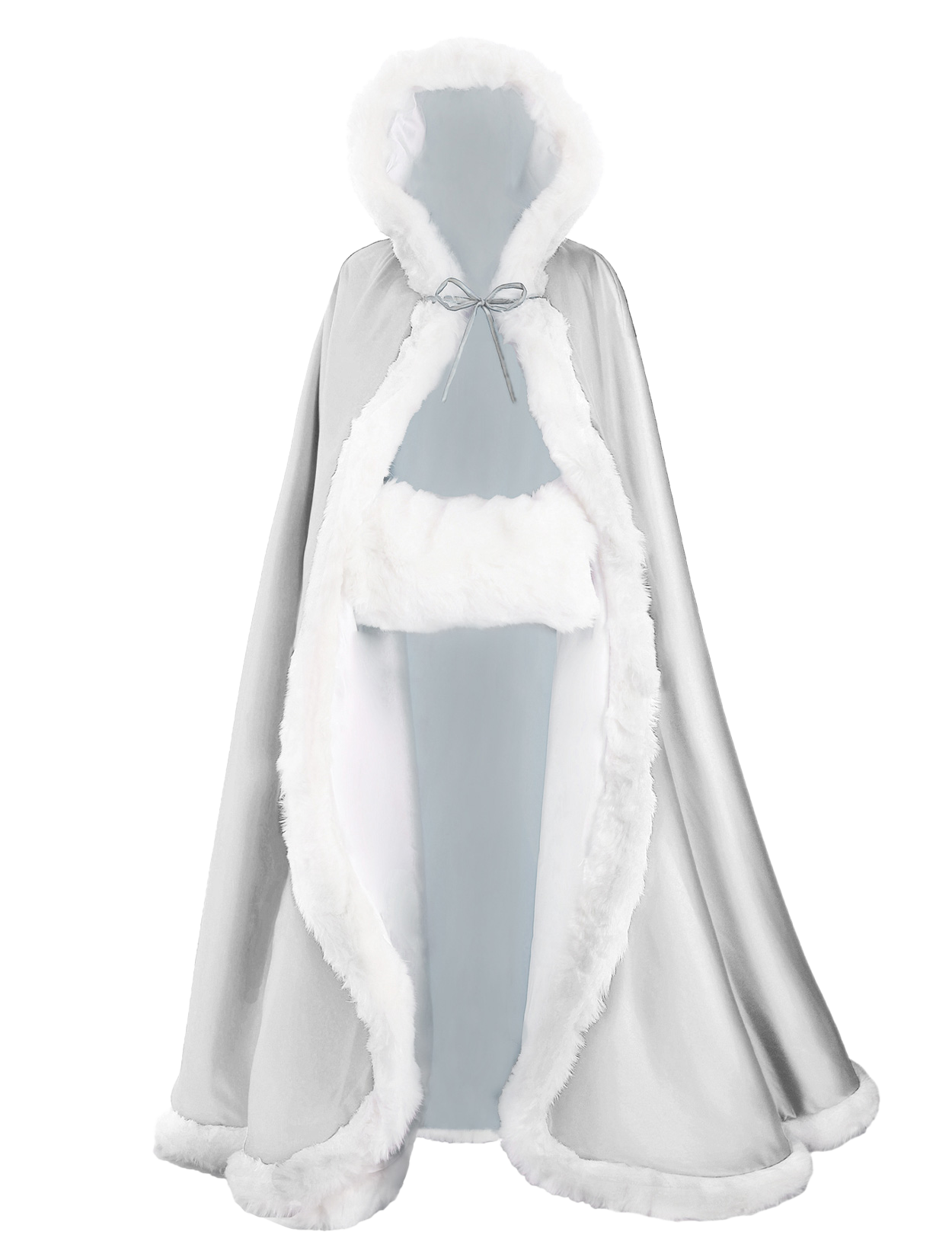 Reversible Wedding Cape with Fur Trim & Hood