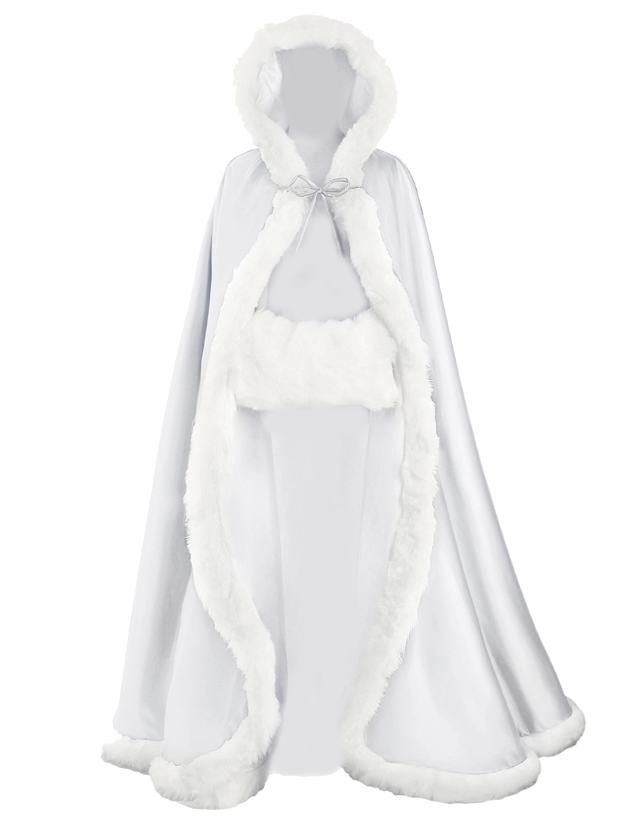Reversible Wedding Cape with Fur Trim & Hood