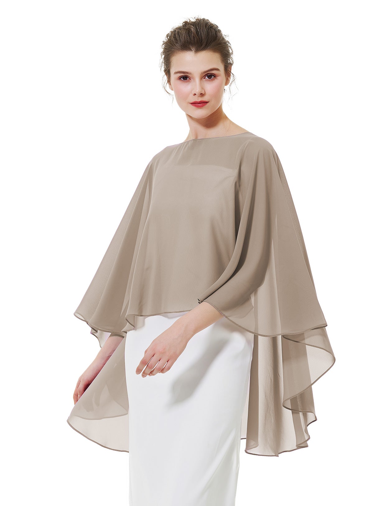Cape en mousseline pour femme | Étole transparente et châle de soirée pour mariage d'automne