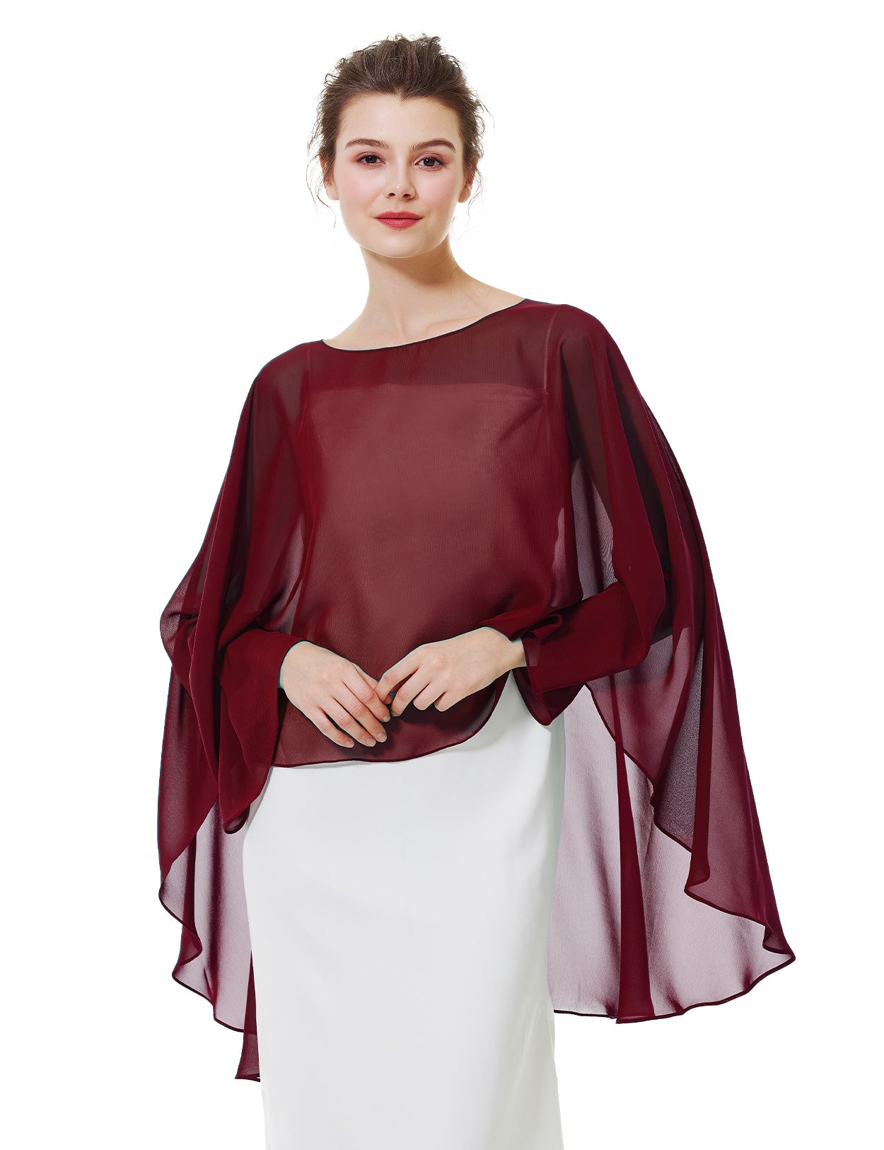 Cape en mousseline pour femme | Étole transparente et châle de soirée pour mariage d'automne