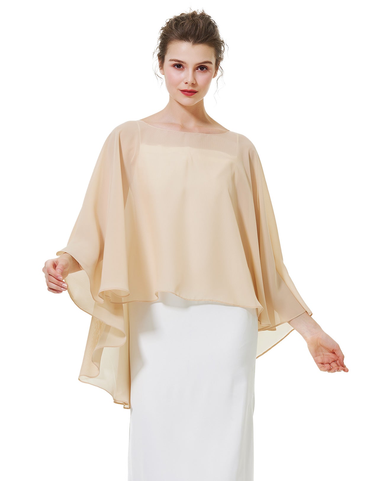 Cape en mousseline pour femme | Étole transparente et châle de soirée pour mariage d'automne
