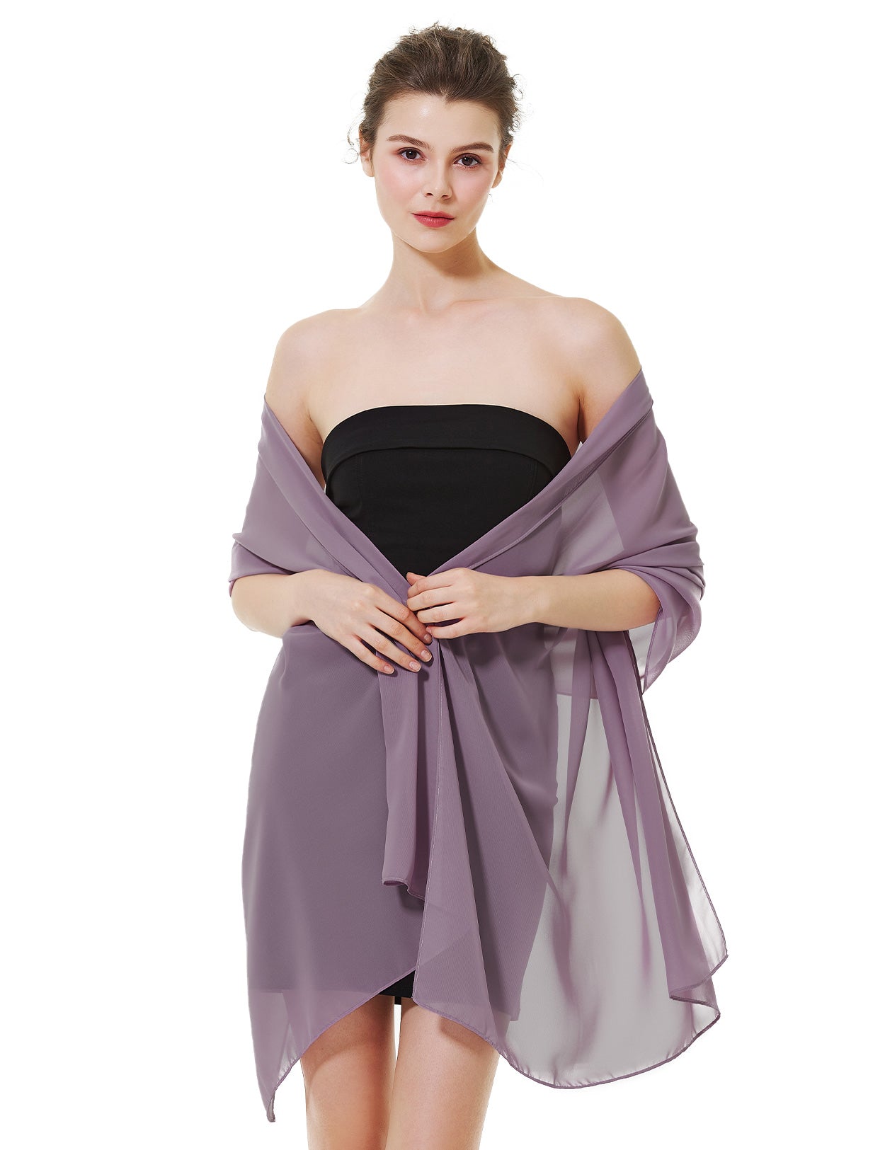 Elegant Chiffon Wedding Shawl for Brides & Evening Dresses (22 Colors)