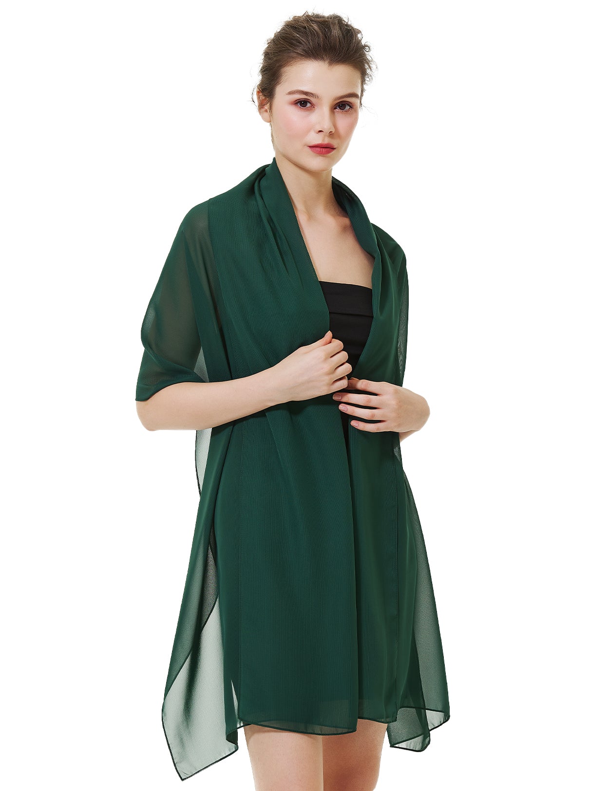 Elegant Chiffon Wedding Shawl for Brides & Evening Dresses (22 Colors)