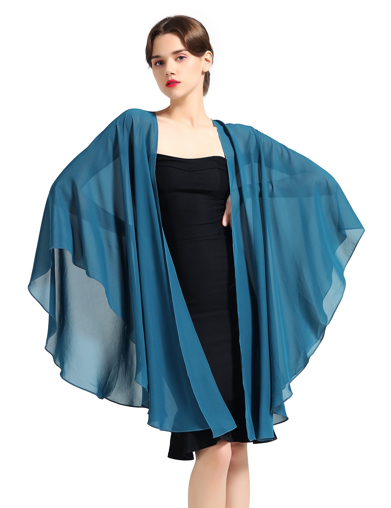 Elegant Chiffon Wedding Shawl - Bridal Evening Scarf Wrap