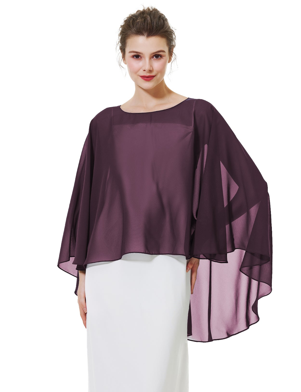 Cape en mousseline pour femme | Étole transparente et châle de soirée pour mariage d'automne
