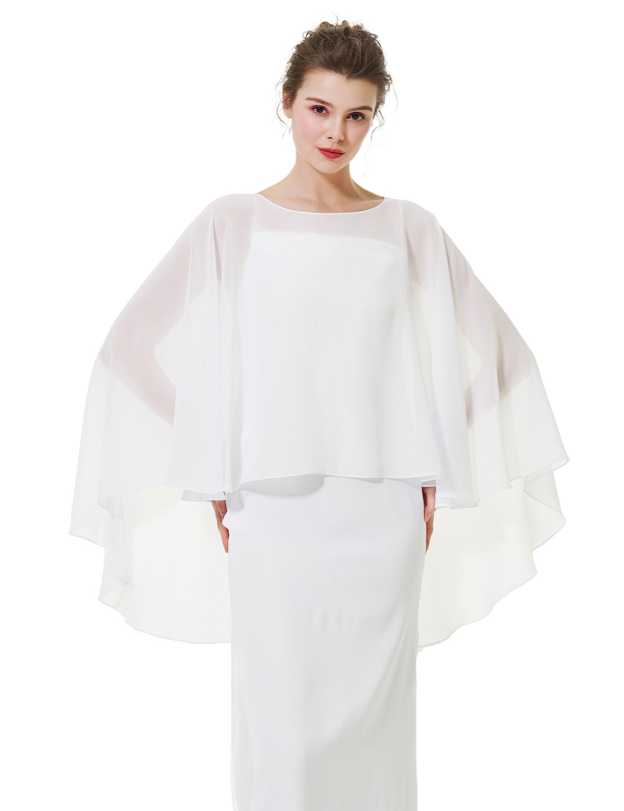 Cape en mousseline pour femme | Étole transparente et châle de soirée pour mariage d'automne
