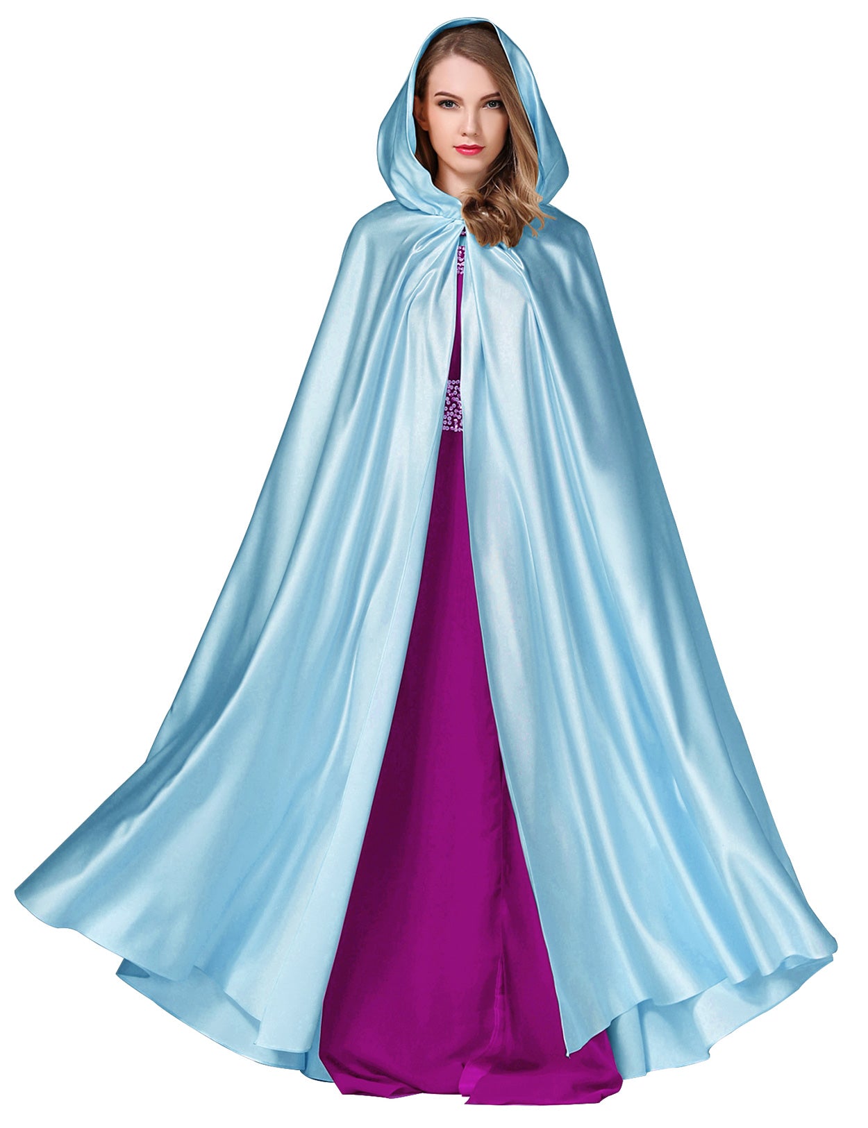 Élégante cape de mariée à capuche - Cape de mariage longue