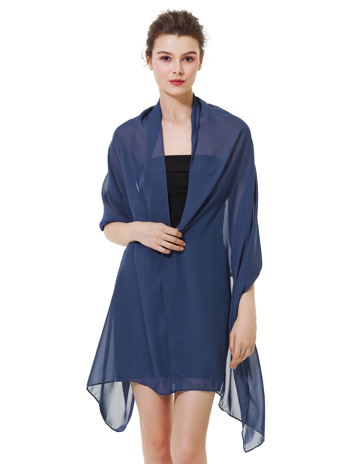 Elegant Chiffon Wedding Shawl for Brides & Evening Dresses (22 Colors)