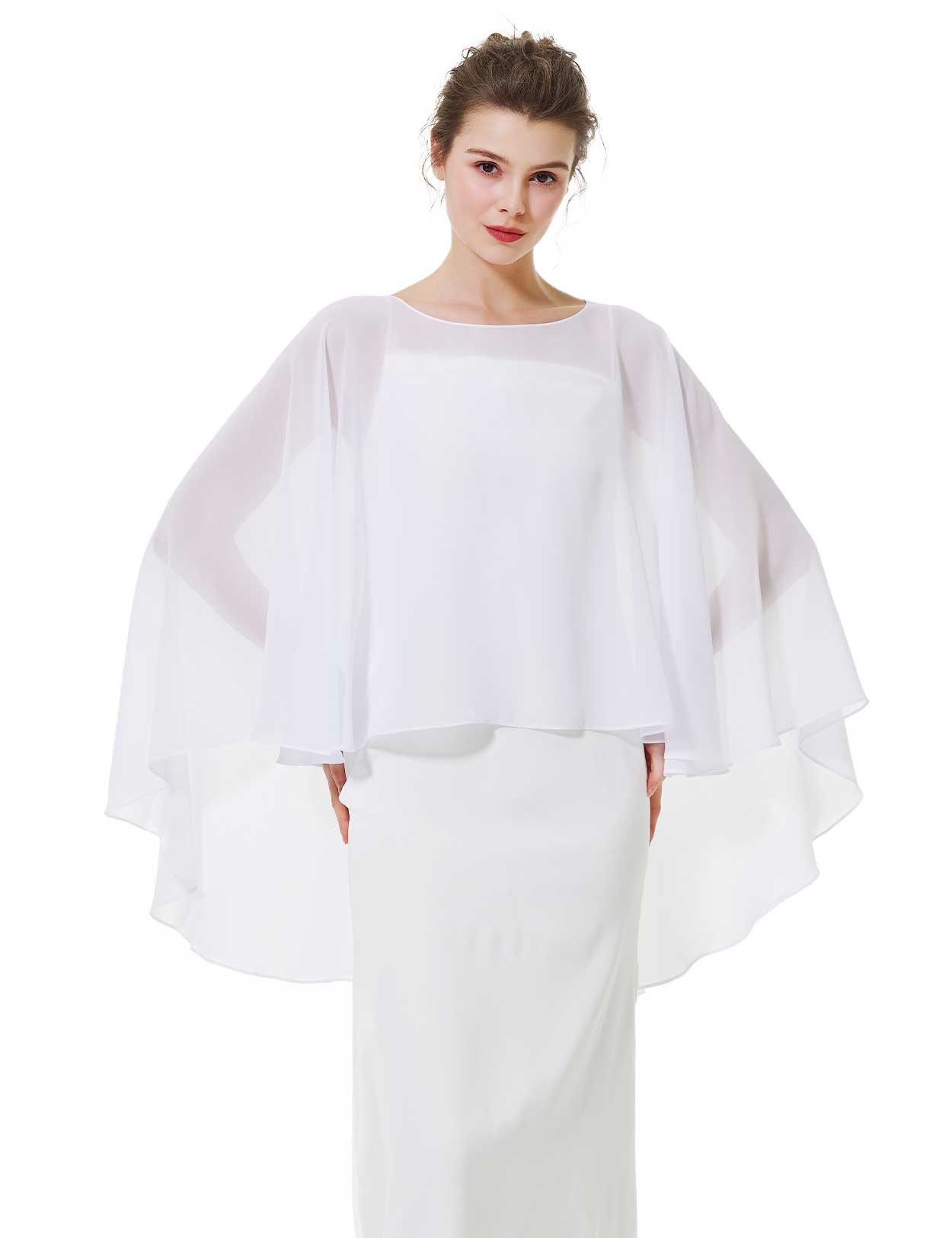 Cape en mousseline pour femme | Étole transparente et châle de soirée pour mariage d'automne