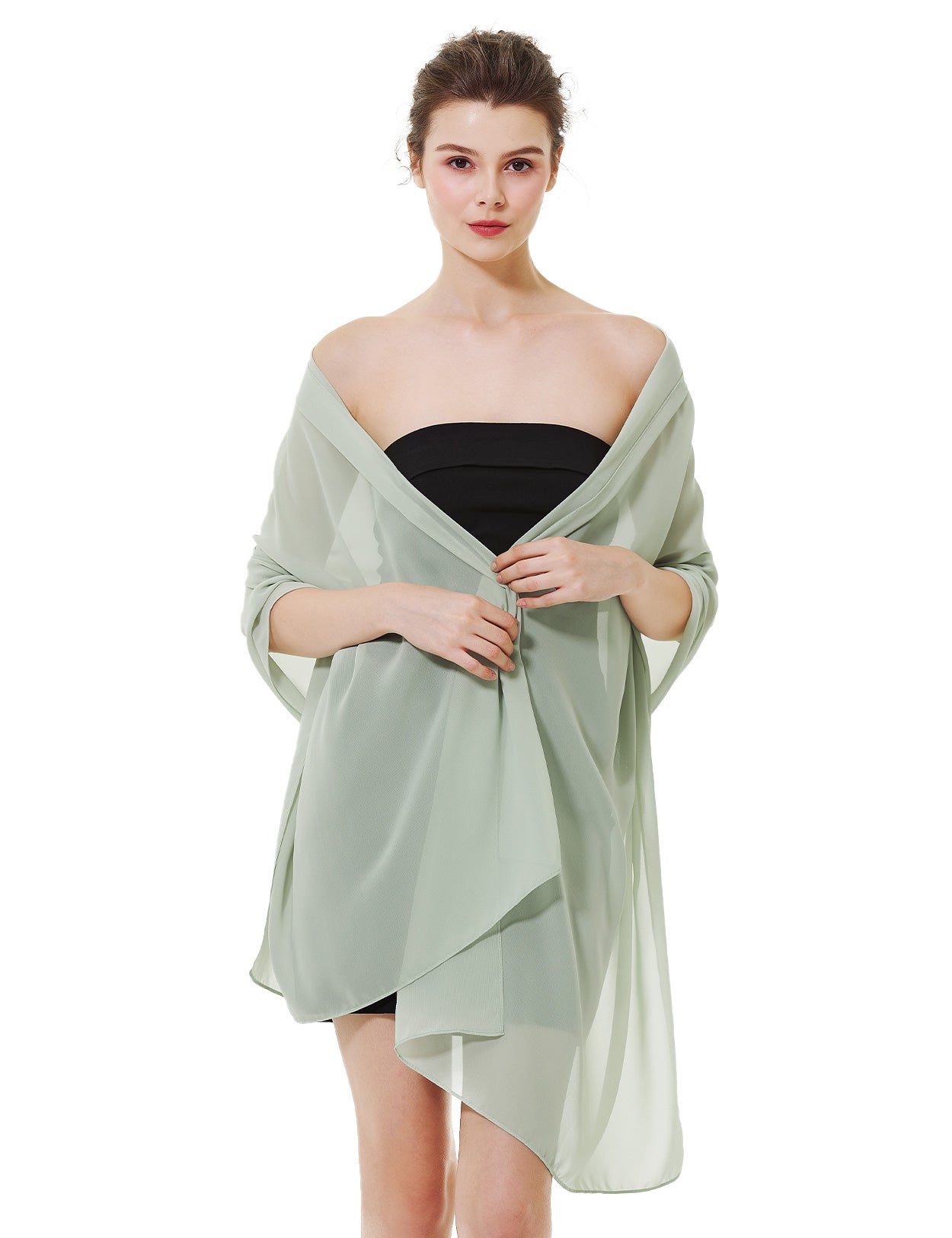 Elegant Chiffon Wedding Shawl for Brides & Evening Dresses (22 Colors)