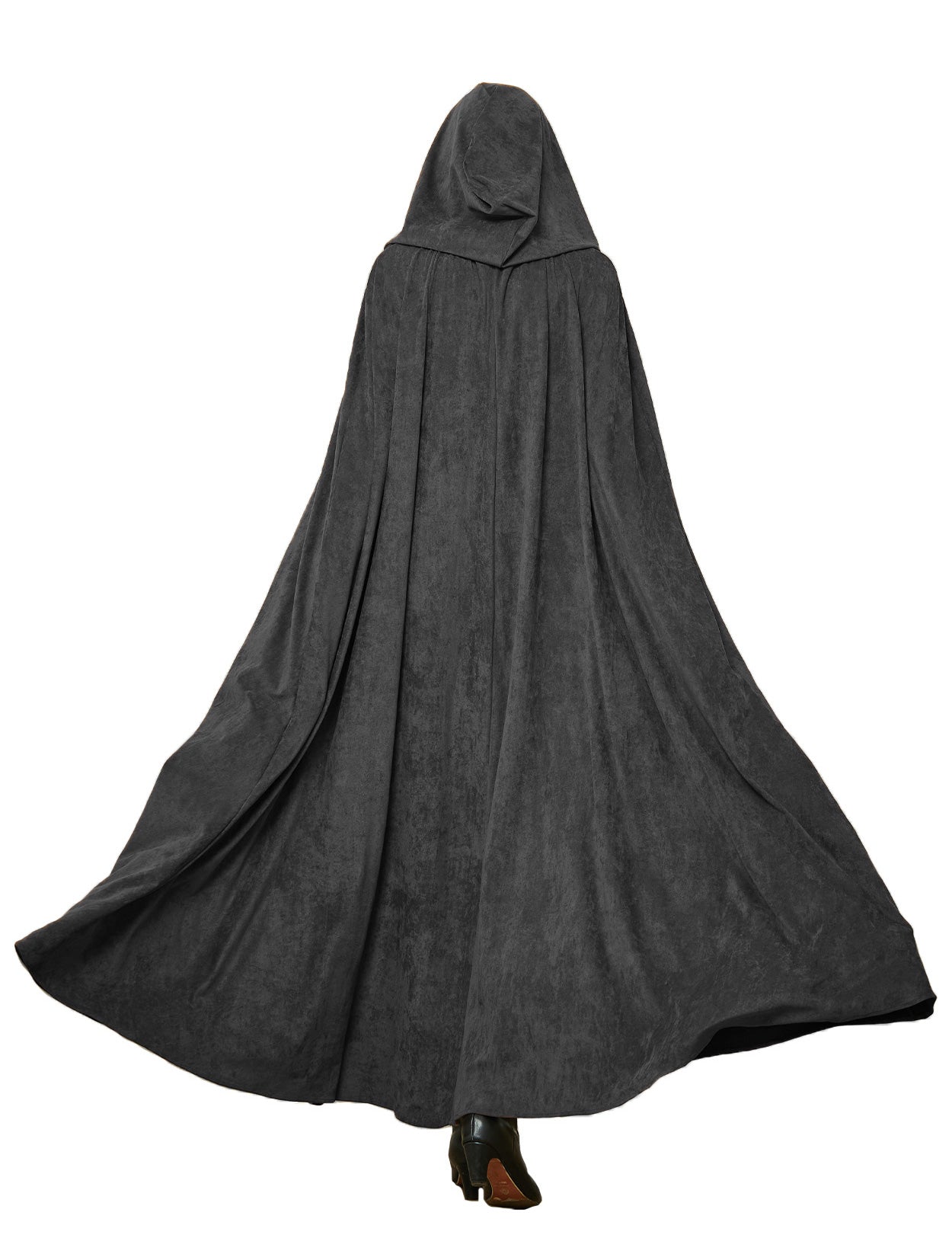 Cape à capuche médiévale pour Halloween, cosplay, cape en daim