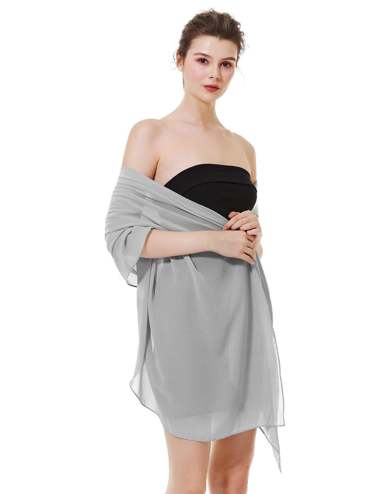 Elegant Chiffon Wedding Shawl for Brides & Evening Dresses (22 Colors)