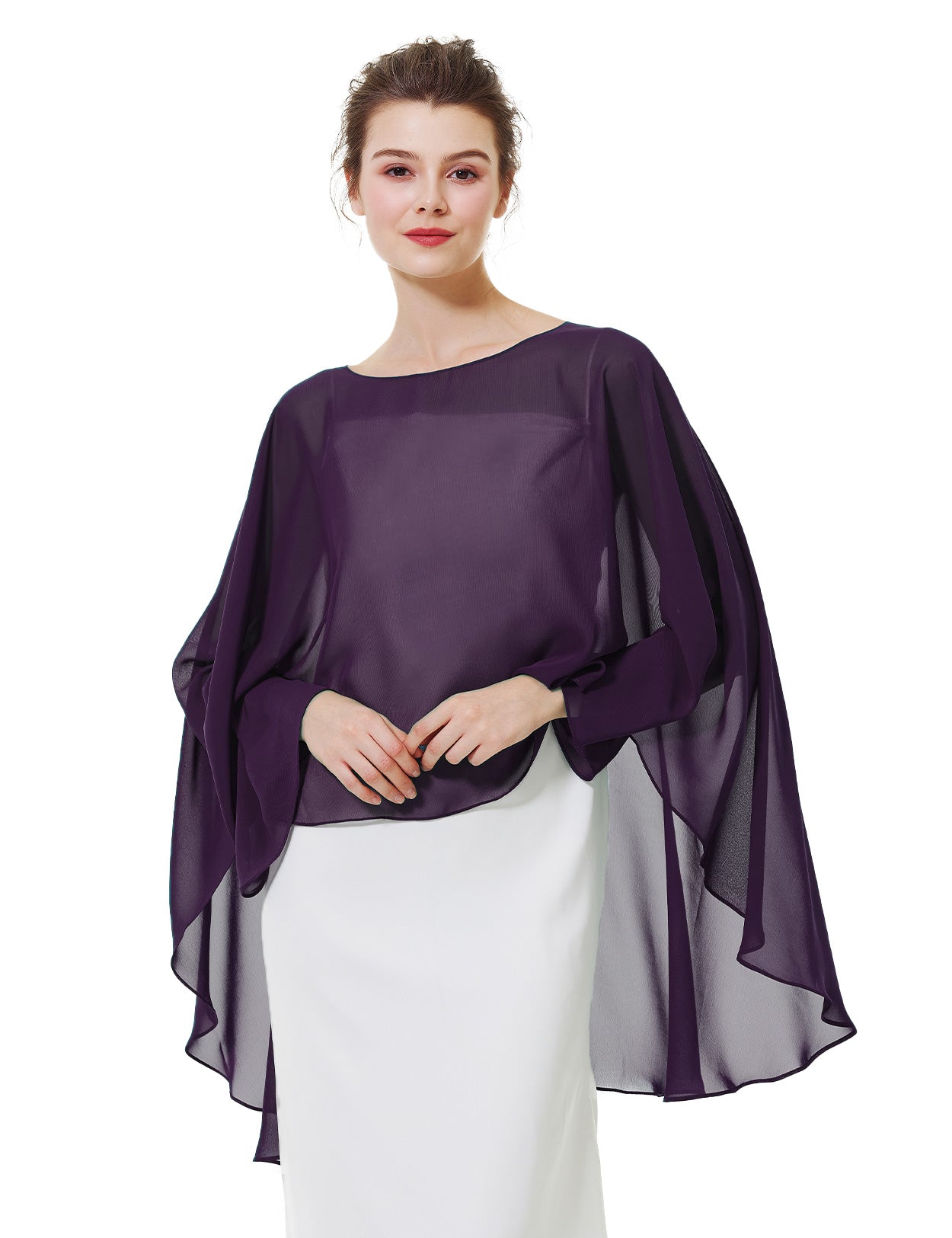 Cape en mousseline pour femme | Étole transparente et châle de soirée pour mariage d'automne