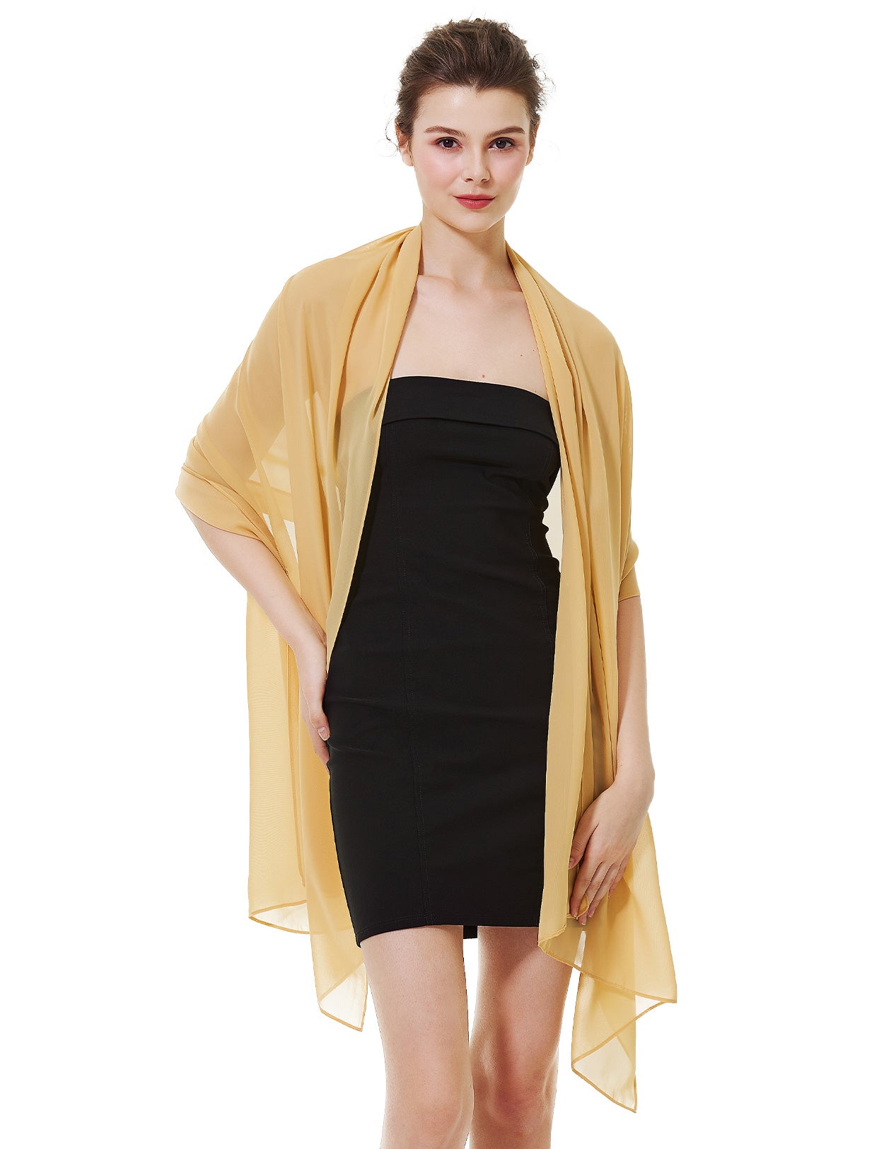 Elegant Chiffon Wedding Shawl for Brides & Evening Dresses (22 Colors)