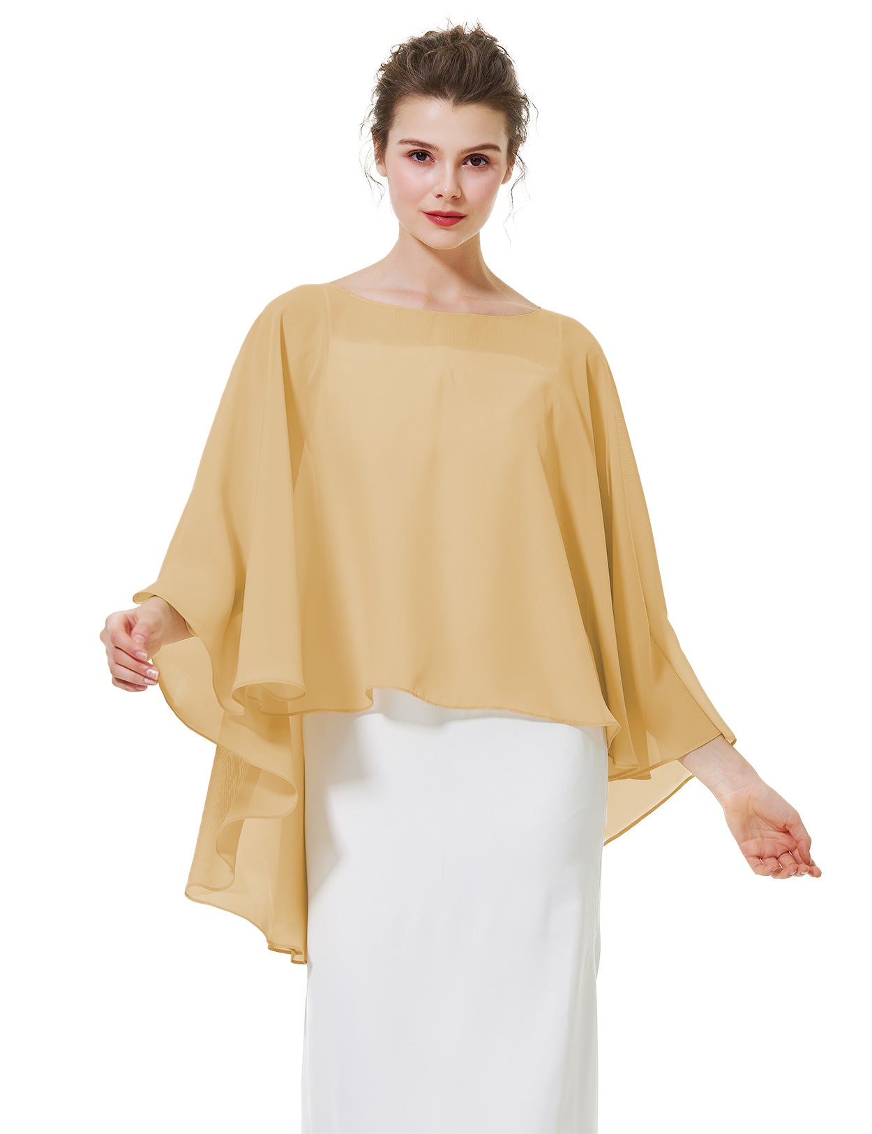 Cape en mousseline pour femme | Étole transparente et châle de soirée pour mariage d'automne