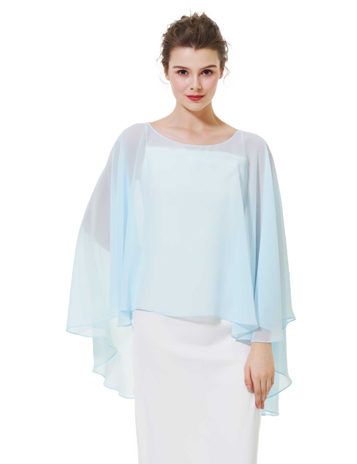 Cape en mousseline pour femme | Étole transparente et châle de soirée pour mariage d'automne