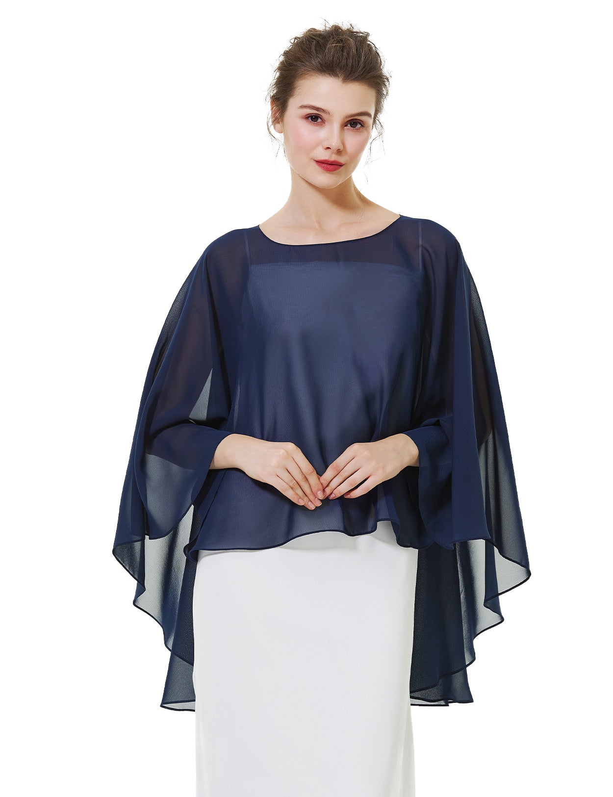 Cape en mousseline pour femme | Étole transparente et châle de soirée pour mariage d'automne