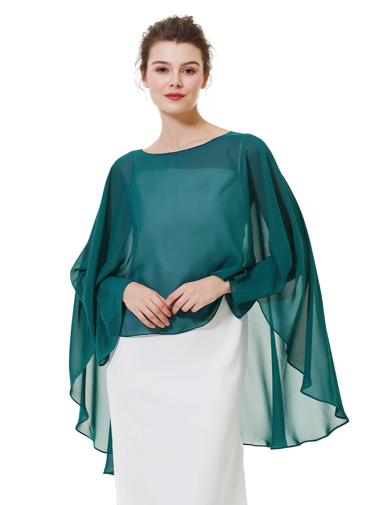 Cape en mousseline pour femme | Étole transparente et châle de soirée pour mariage d'automne