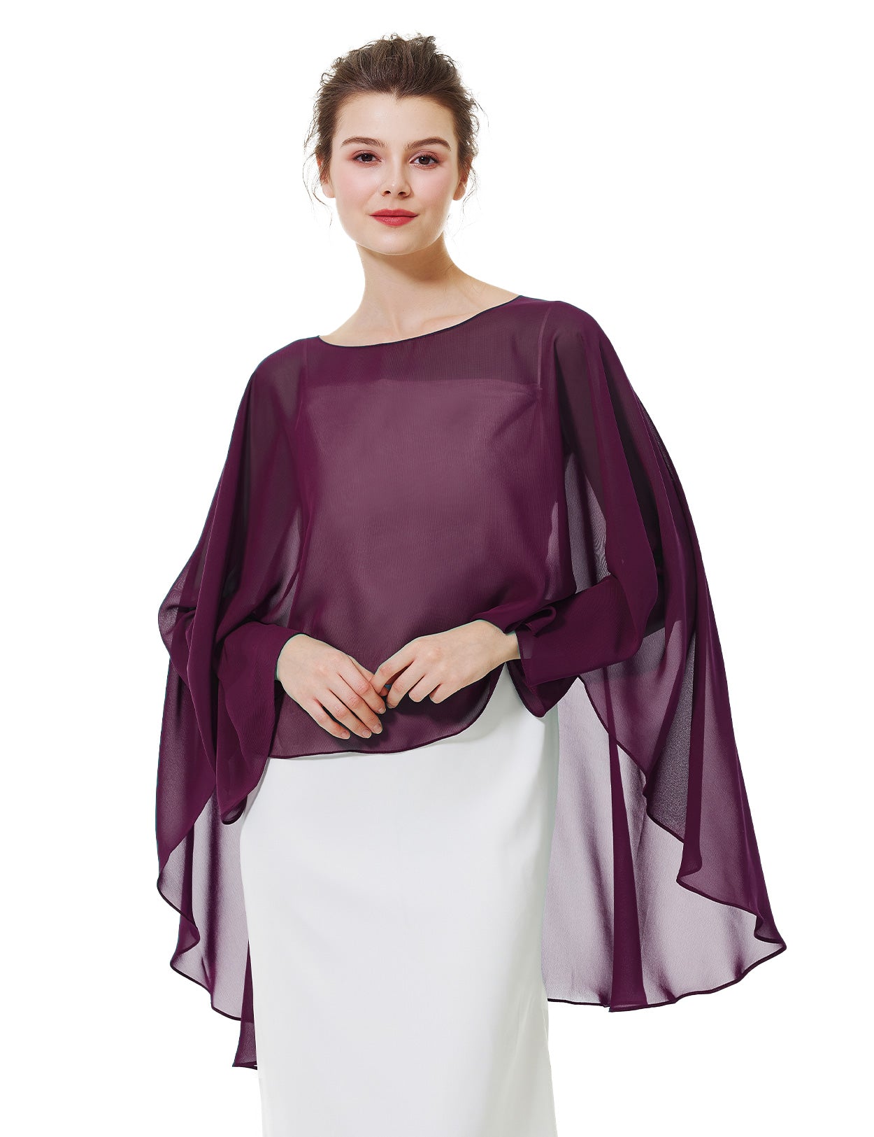 Cape en mousseline pour femme | Étole transparente et châle de soirée pour mariage d'automne