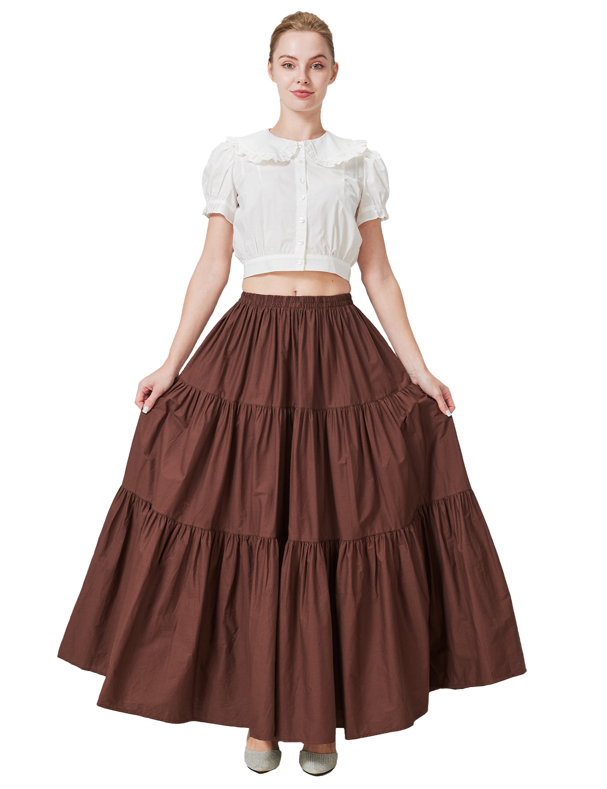 100% Cotton Renaissance Medieval Boho Maxi Skirt for Women