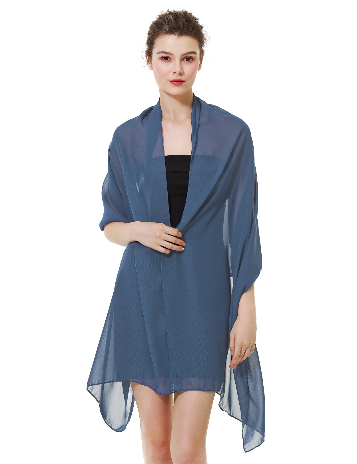 Elegant Chiffon Wedding Shawl for Brides & Evening Dresses (22 Colors)