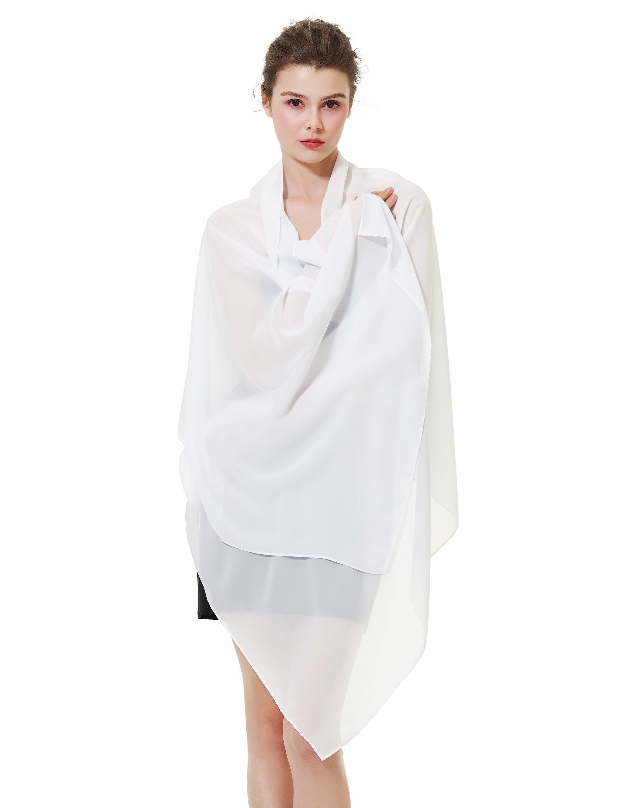 Elegant Chiffon Wedding Shawl for Brides & Evening Dresses (22 Colors)