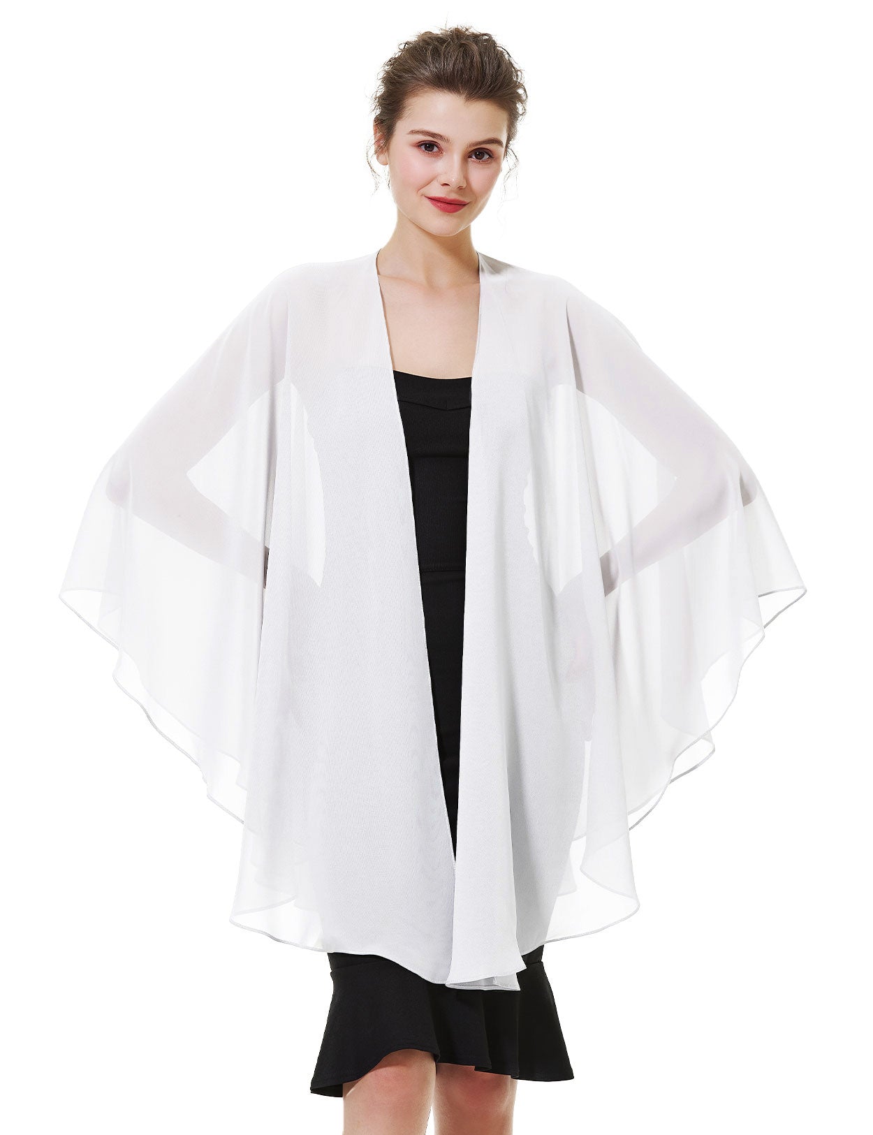 Elegant Chiffon Wedding Shawl - Bridal Evening Scarf Wrap