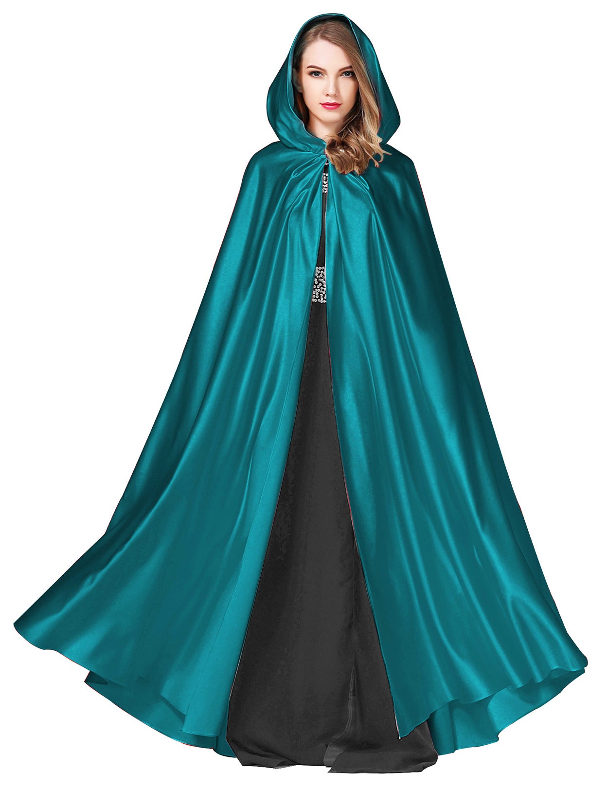 Élégante cape de mariée à capuche - Cape de mariage longue