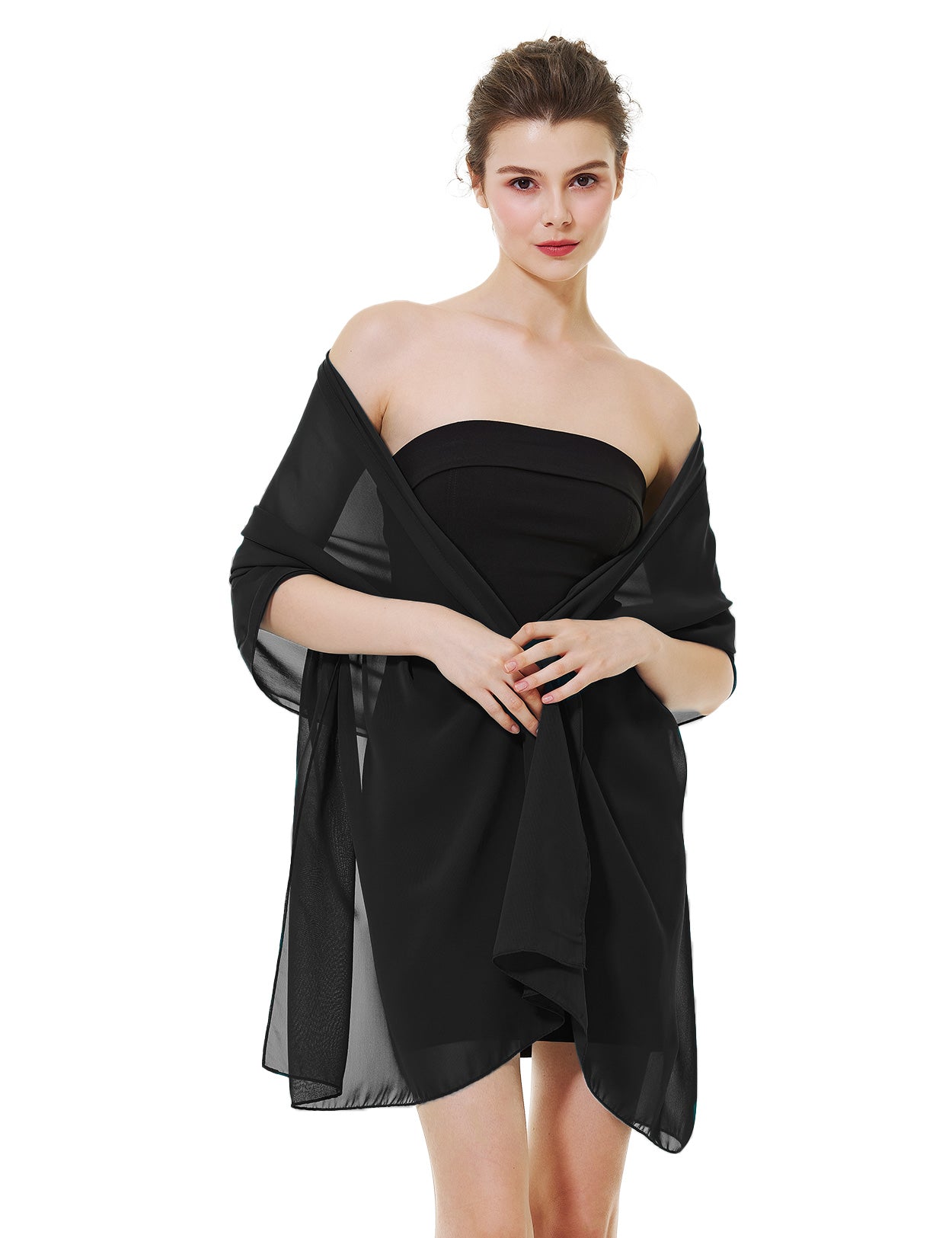 Elegant Chiffon Wedding Shawl for Brides & Evening Dresses (22 Colors)