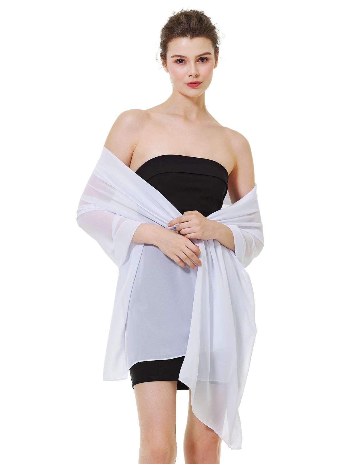 Elegant Chiffon Wedding Shawl for Brides & Evening Dresses (22 Colors)