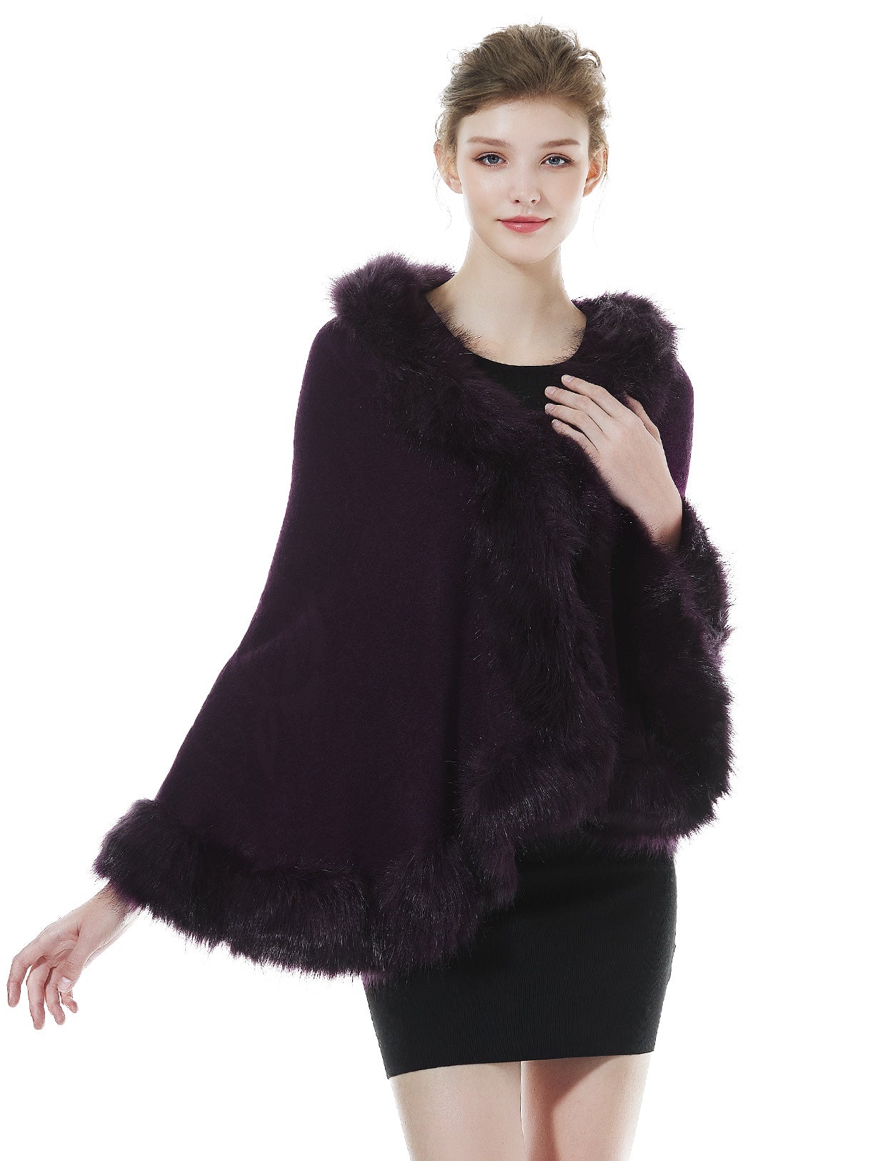 Luxurious Faux Fur Shawl for Winter Wedding Bridal Cape Elegant Wrap