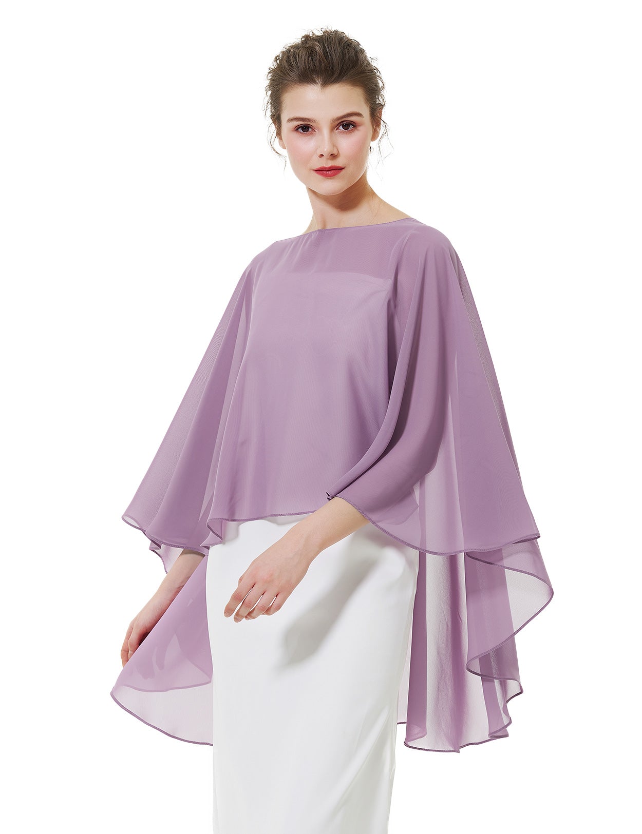 Cape en mousseline pour femme | Étole transparente et châle de soirée pour mariage d'automne