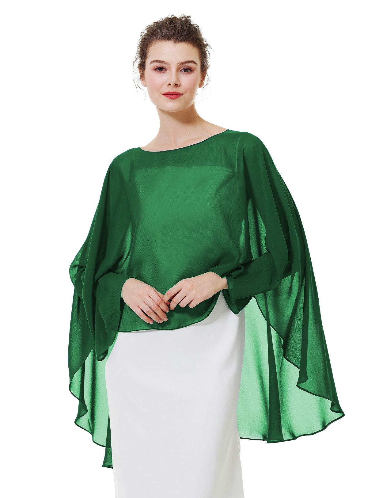 Cape en mousseline pour femme | Étole transparente et châle de soirée pour mariage d'automne