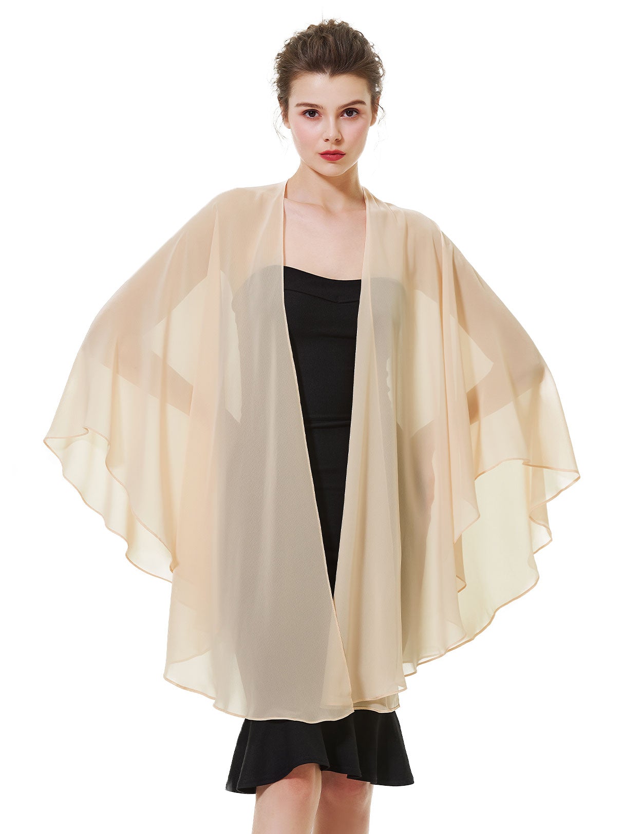 Elegant Chiffon Wedding Shawl - Bridal Evening Scarf Wrap