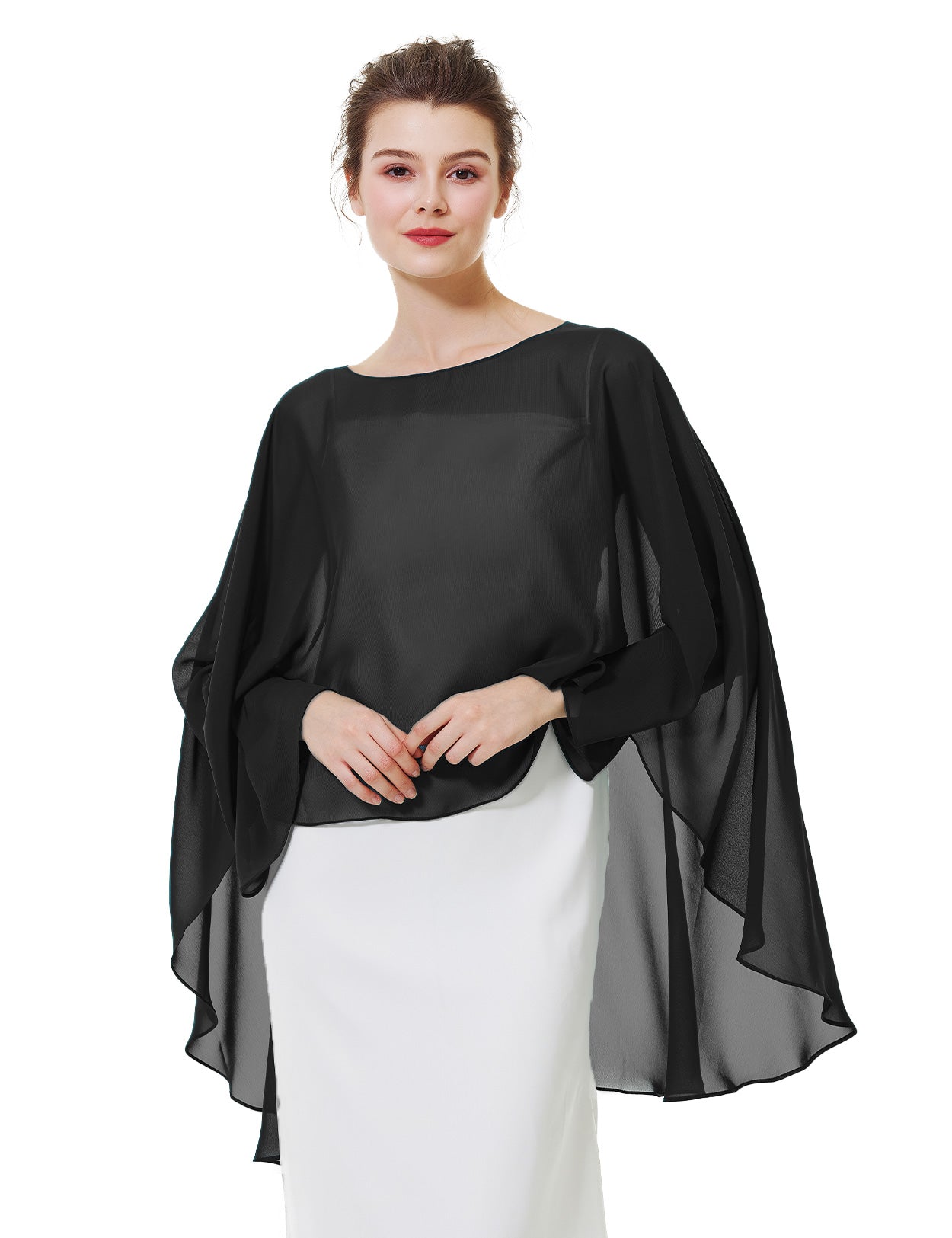 Cape en mousseline pour femme | Étole transparente et châle de soirée pour mariage d'automne