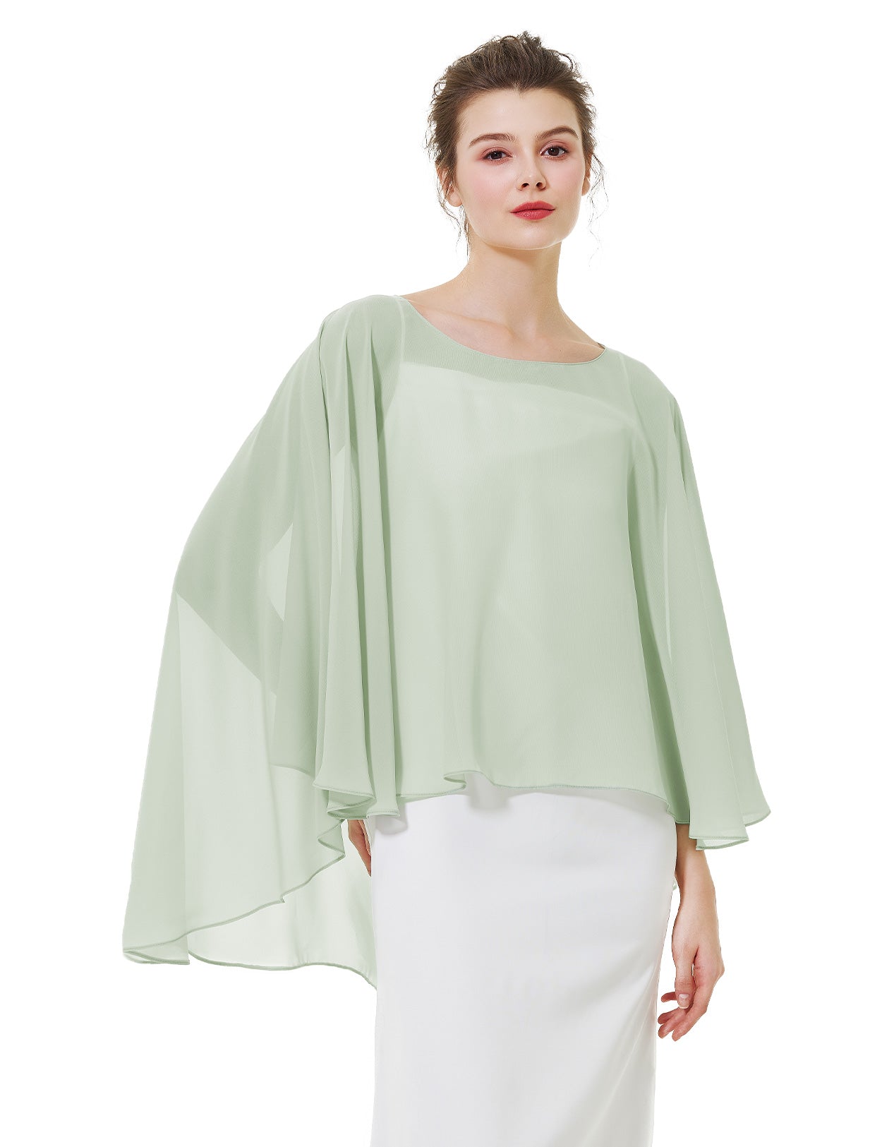 Cape en mousseline pour femme | Étole transparente et châle de soirée pour mariage d'automne
