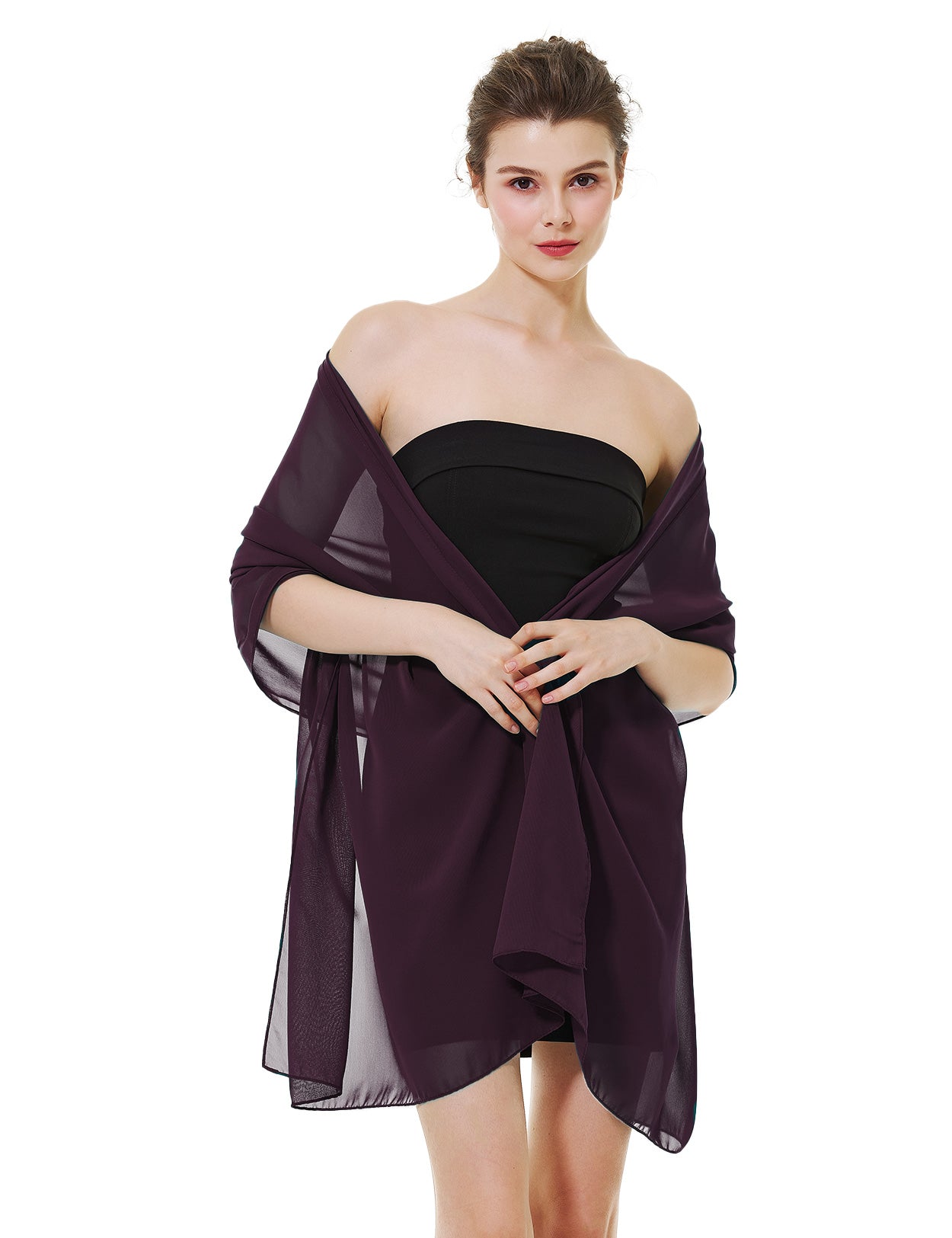 Elegant Chiffon Wedding Shawl for Brides & Evening Dresses (22 Colors)