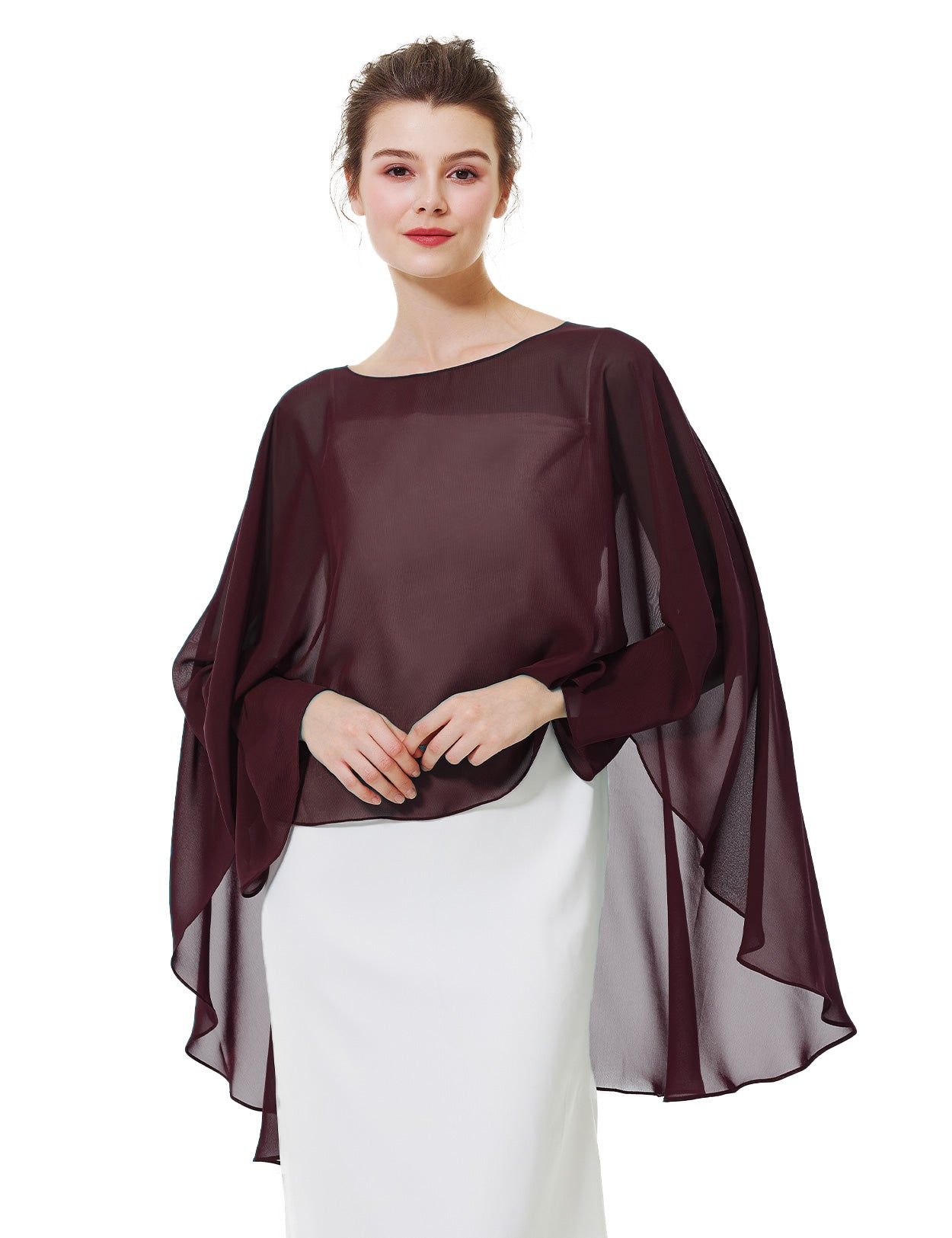 Cape en mousseline pour femme | Étole transparente et châle de soirée pour mariage d'automne