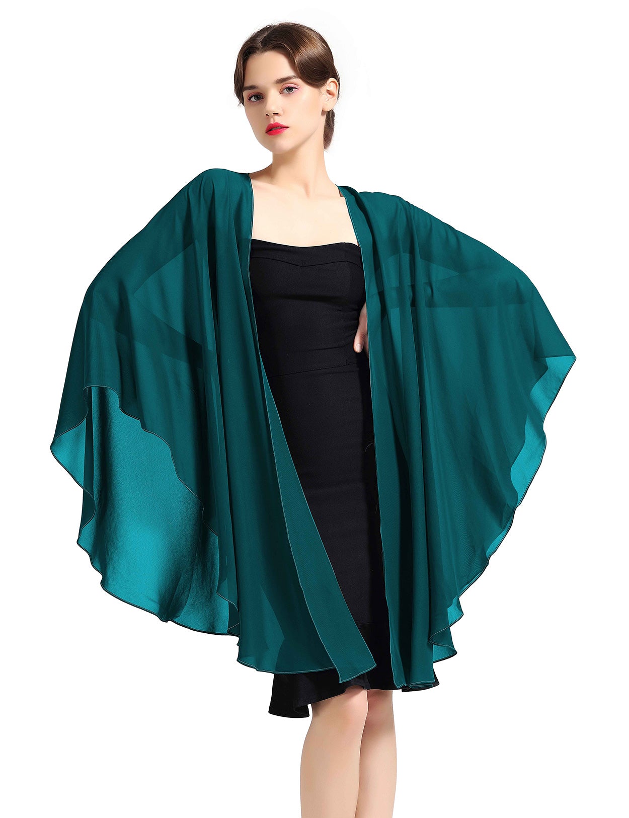 Elegant Chiffon Wedding Shawl - Bridal Evening Scarf Wrap