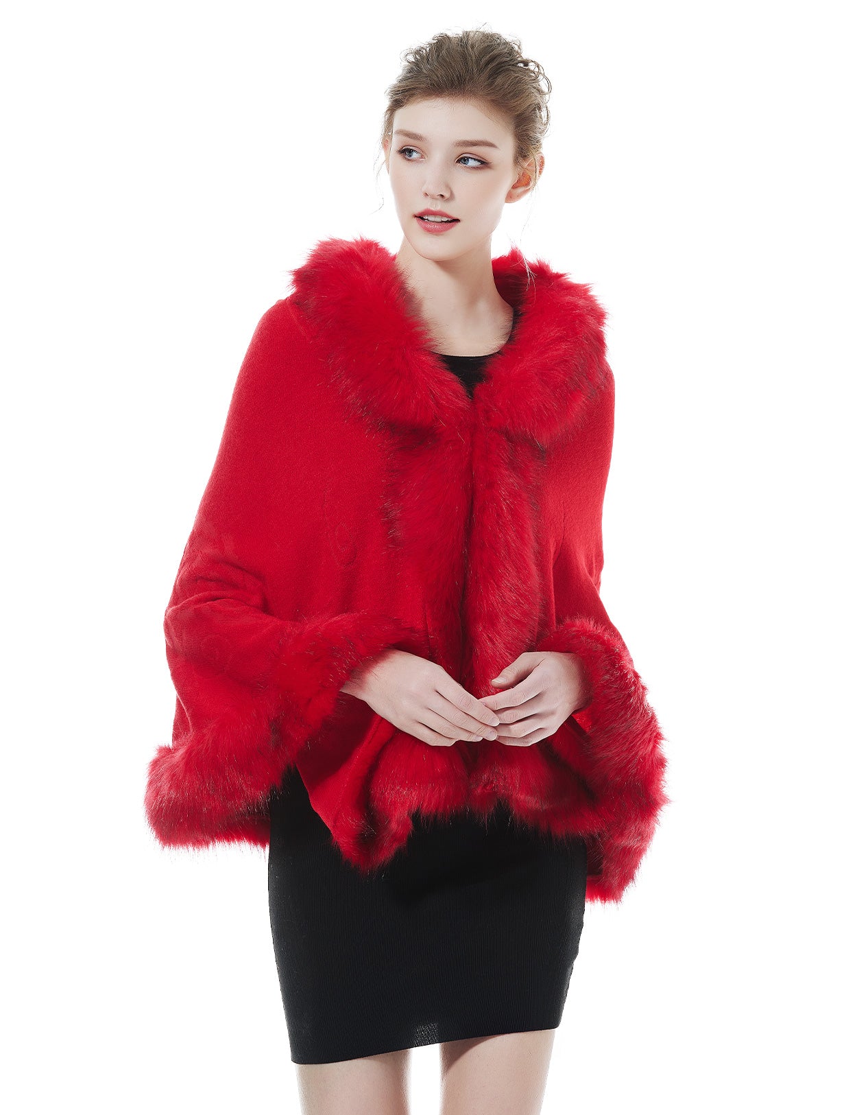 Luxurious Faux Fur Shawl for Winter Wedding Bridal Cape Elegant Wrap