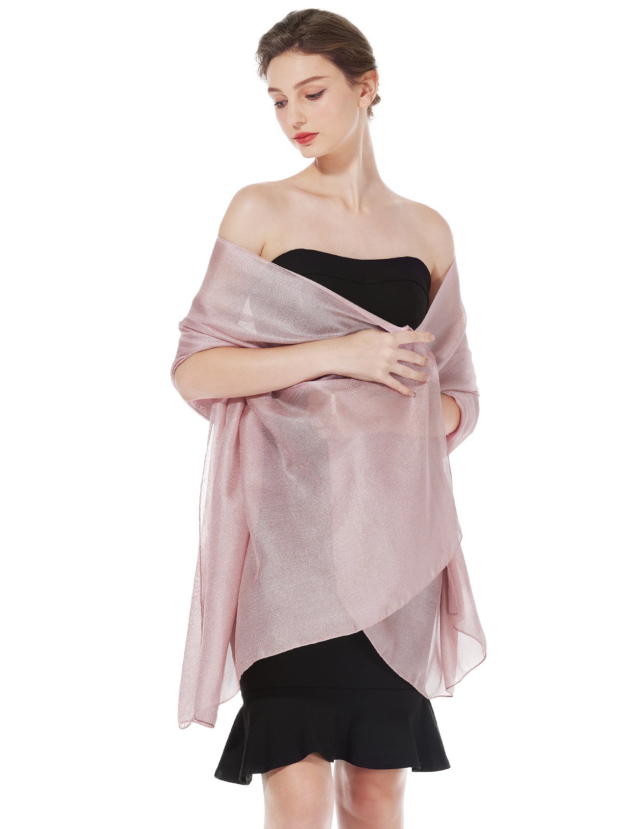 Elegant Silky Scarf for Wedding & Evening Dress, Lightweight Shawl Wrap