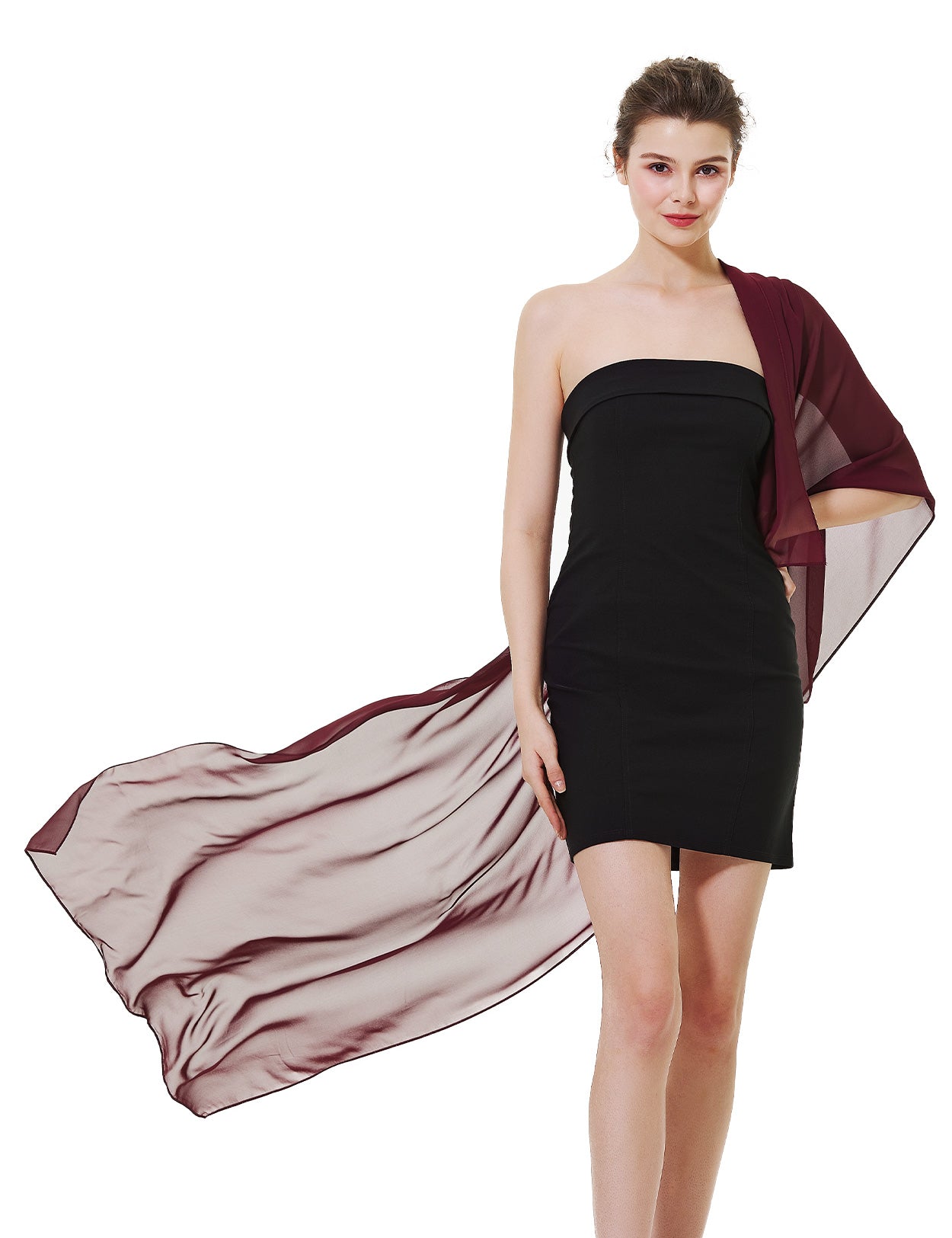 Elegant Chiffon Wedding Shawl for Brides & Evening Dresses (22 Colors)