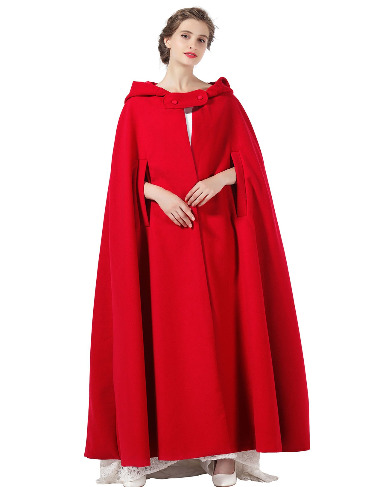 Eleganter Kapuzenumhang für Damen – Hochzeits- und Halloween-Umhang