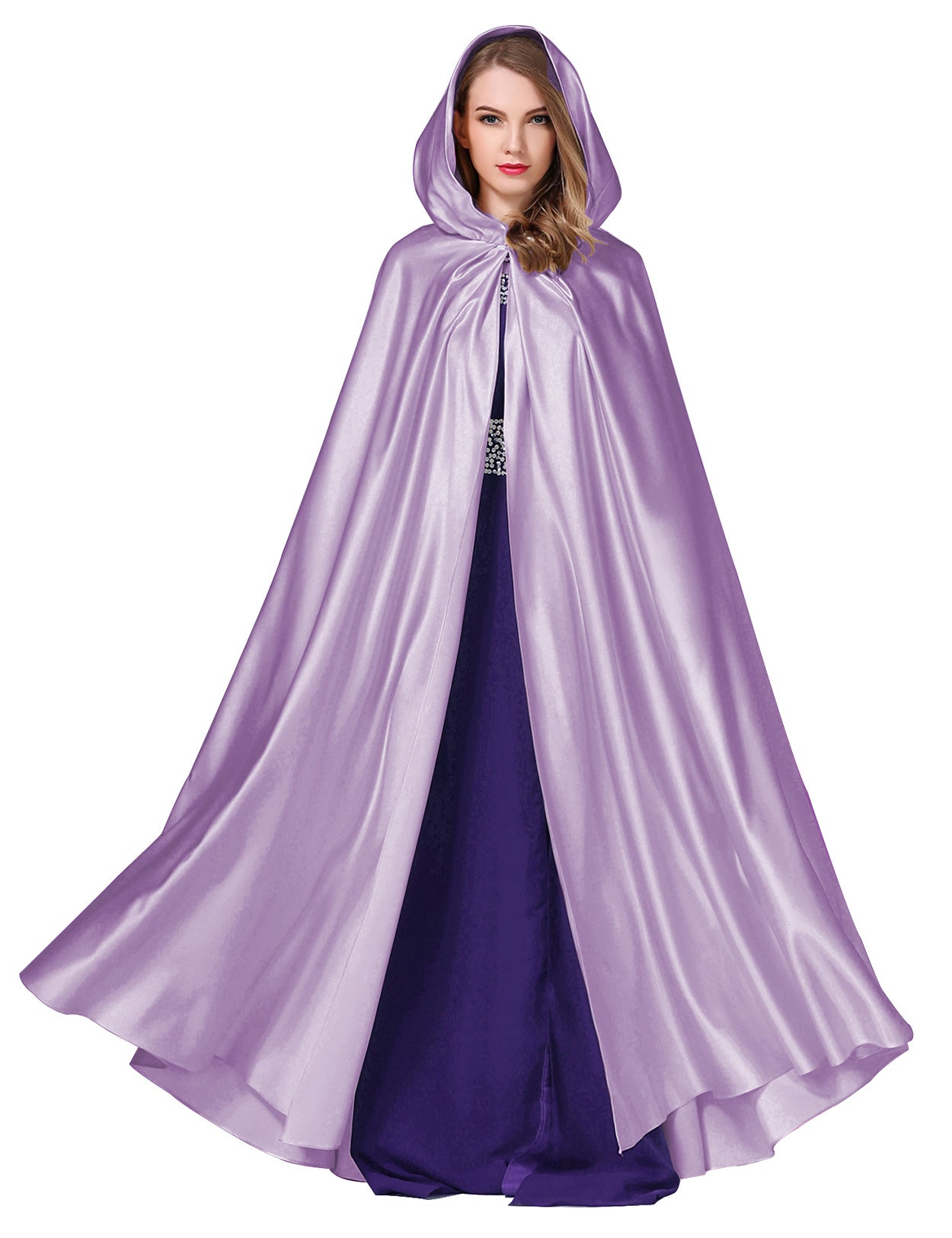 Élégante cape de mariée à capuche - Cape de mariage longue