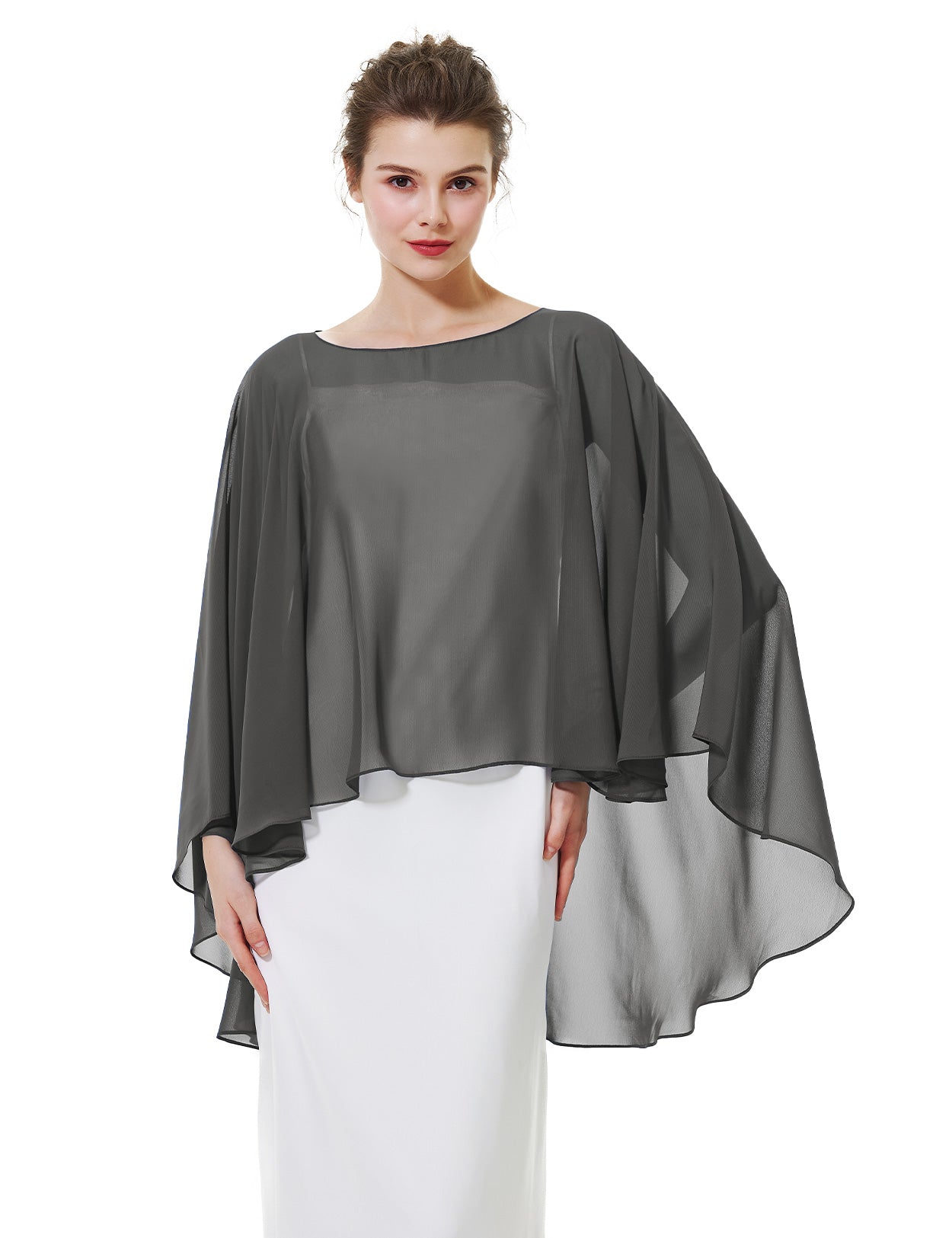 Cape en mousseline pour femme | Étole transparente et châle de soirée pour mariage d'automne
